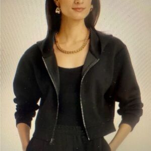 A New Day ~ Women's Double Knit Zip Hoodie Sweatshirt Jacket XL  Black